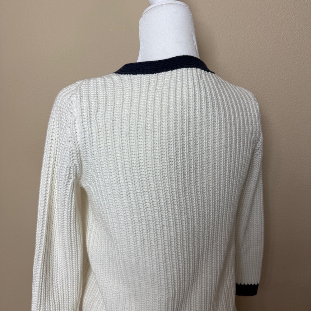 Old Navy Women's White and Navy Cardigan- Small - Picture 8 of 9
